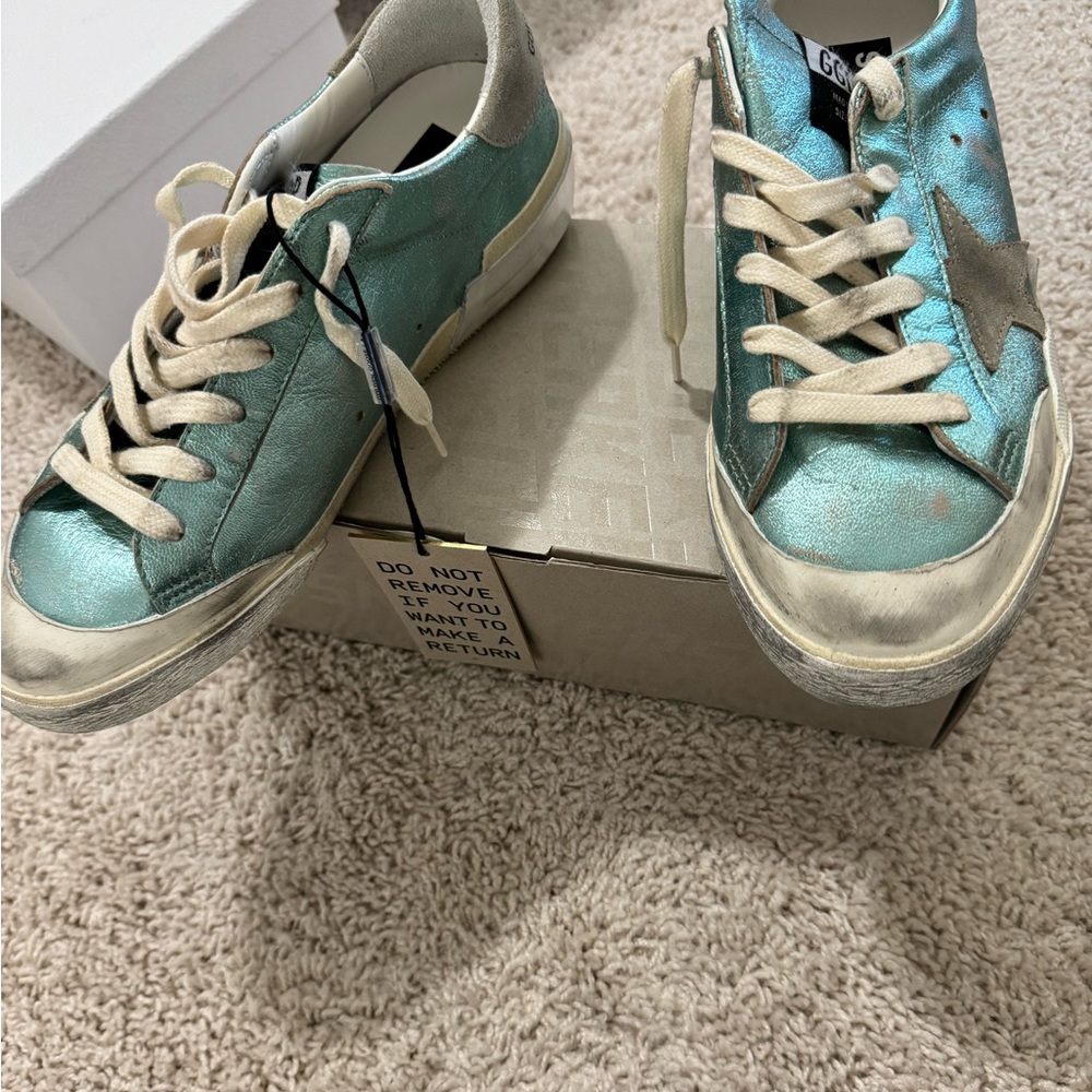 Golden goose limited edition teal sneakers